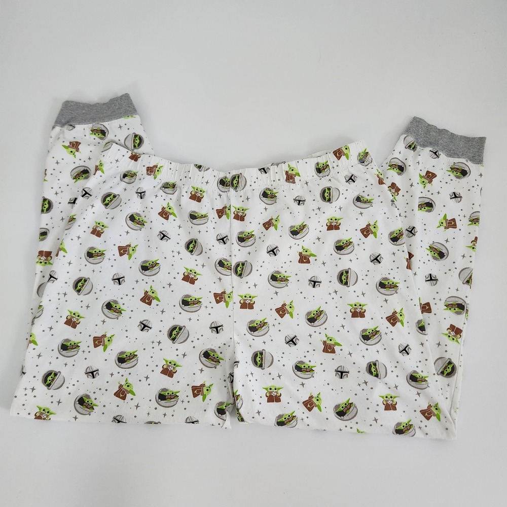 Star Wars Mandalorian Grogu Baby Yoda Organic Cotton Pajama‎ Pants White 1X